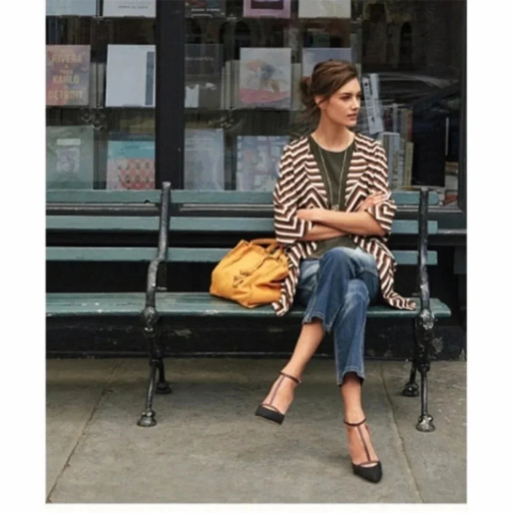 Anthropologie Eva Franco Chevron Car Coat - Picture 3 of 8